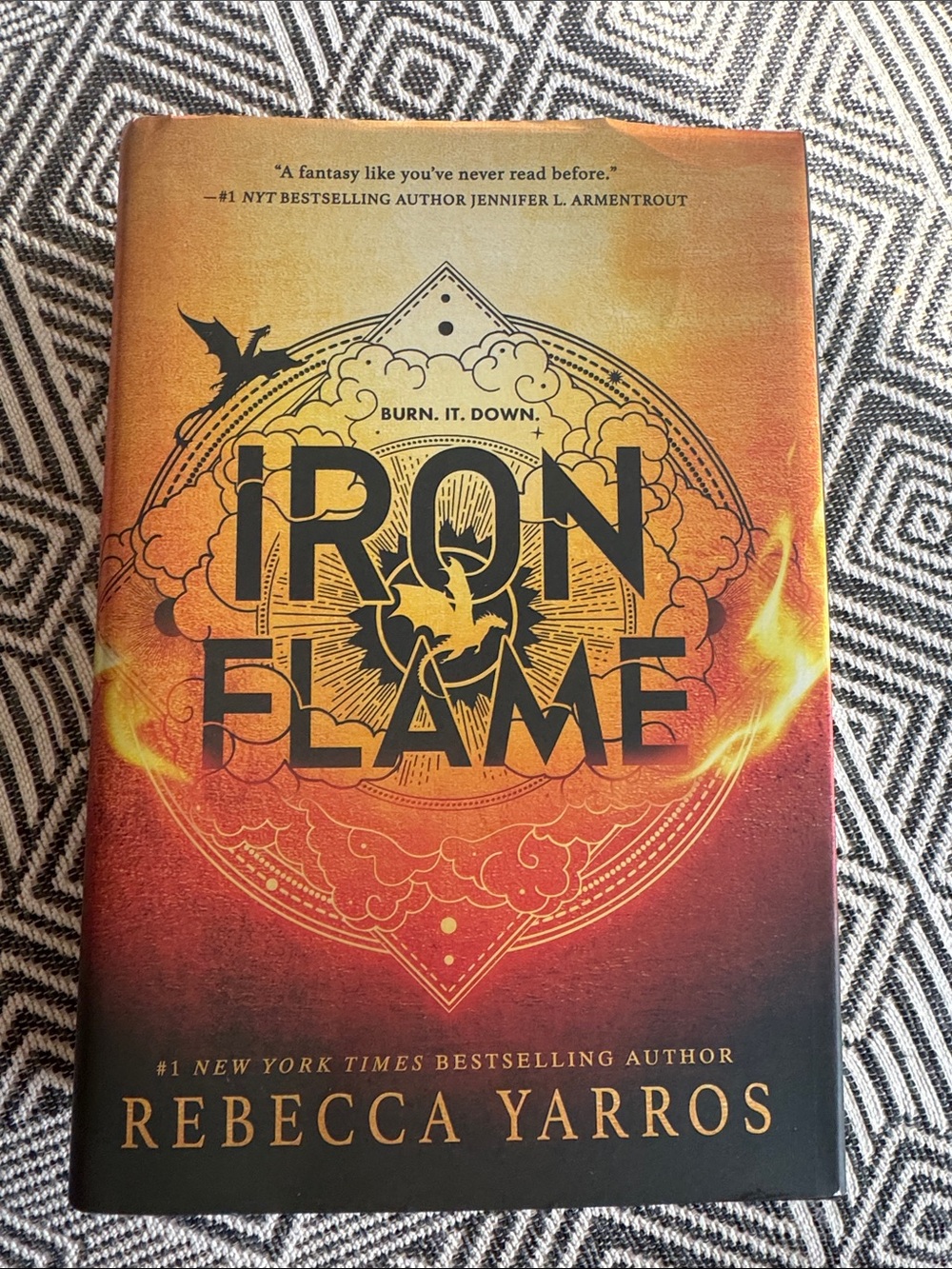 Iron Flame by Rebecca Yarros - Orange and Black Hardcover